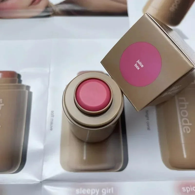 Veltora Rhod Pocket Blush Lip Stick in natural rouge, creamy hydrating blush and lipstick stick for lips and cheeks, easy to apply.