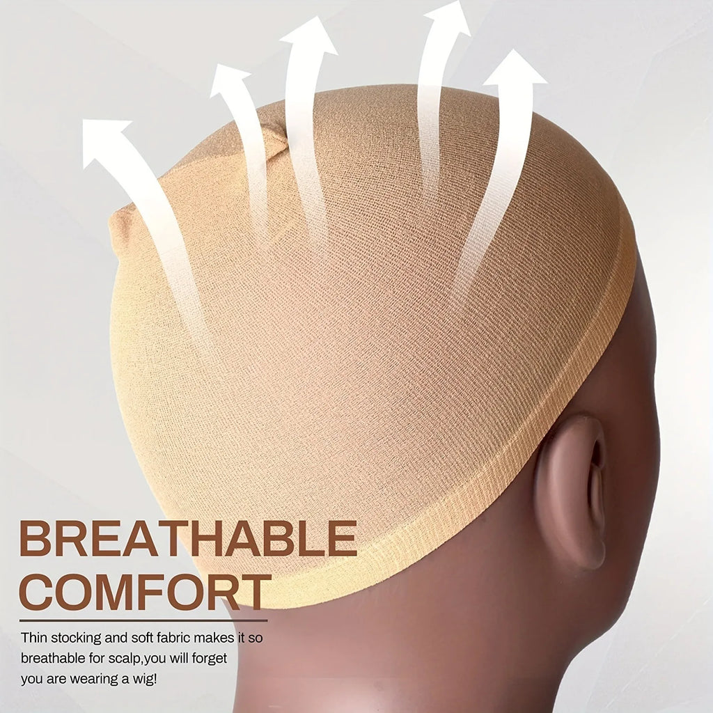 Veltora wig caps and hair nets in stretch mesh, 2, 10, 12, or 20-pack, for wig making and hair styling, free size.