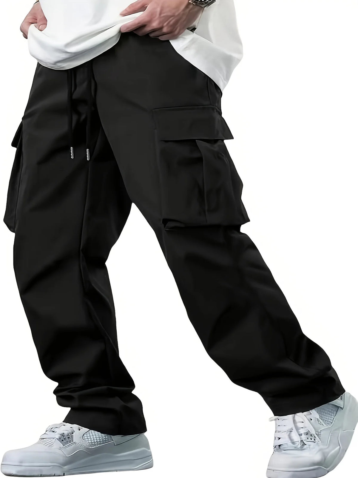 Veltora men's casual work pants with drawstring and multiple pockets, suitable for summer, European and American styles