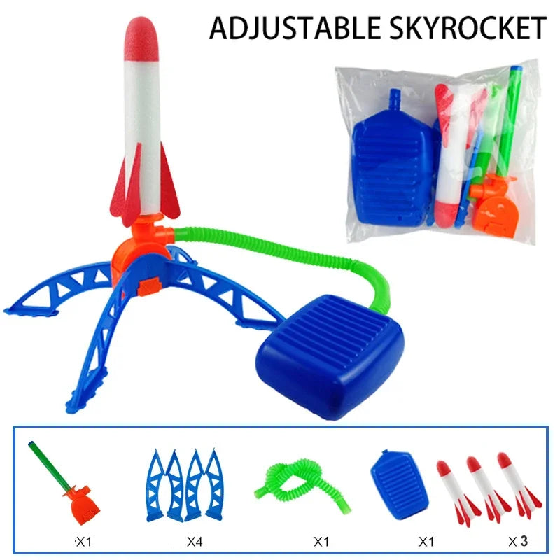 Veltora kids outdoor rocket foot pump, air-powered soaring rocket launcher toy for children, fun outdoor game and gift