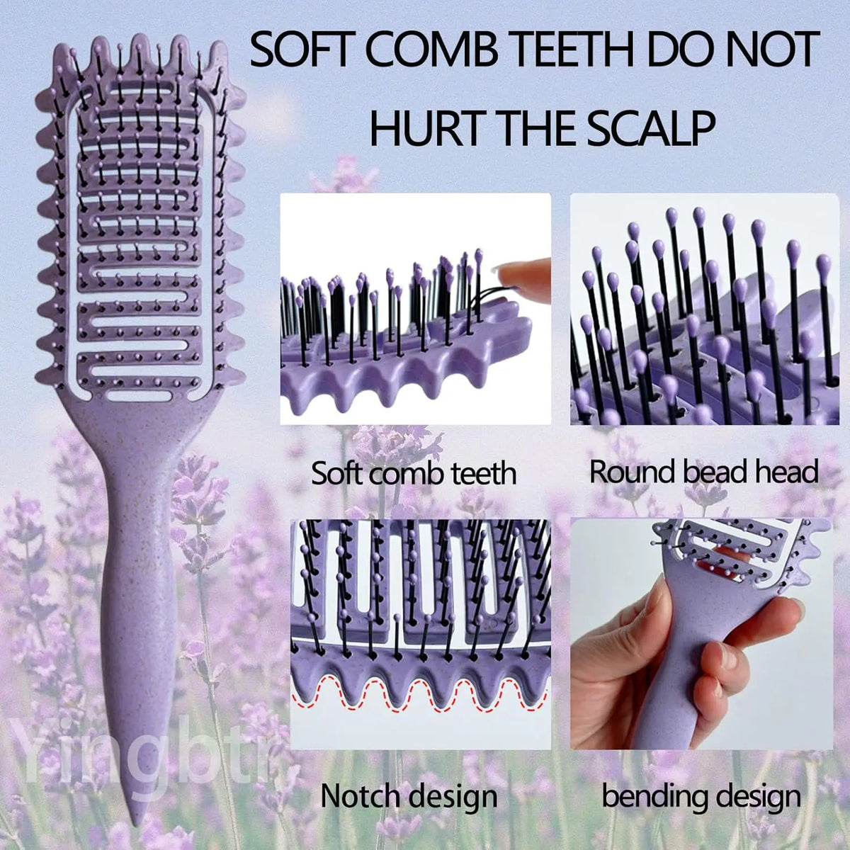 Veltora 3-in-1 curl define styling brush with hollow design for detangling, shaping, and defining curls in tangled hair.