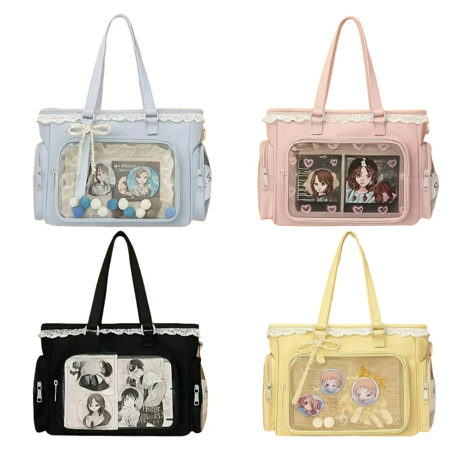 Veltora Ballet Girl large appetite itabag with Japanese two-dimensional design, single shoulder crossbody style, ideal for women.