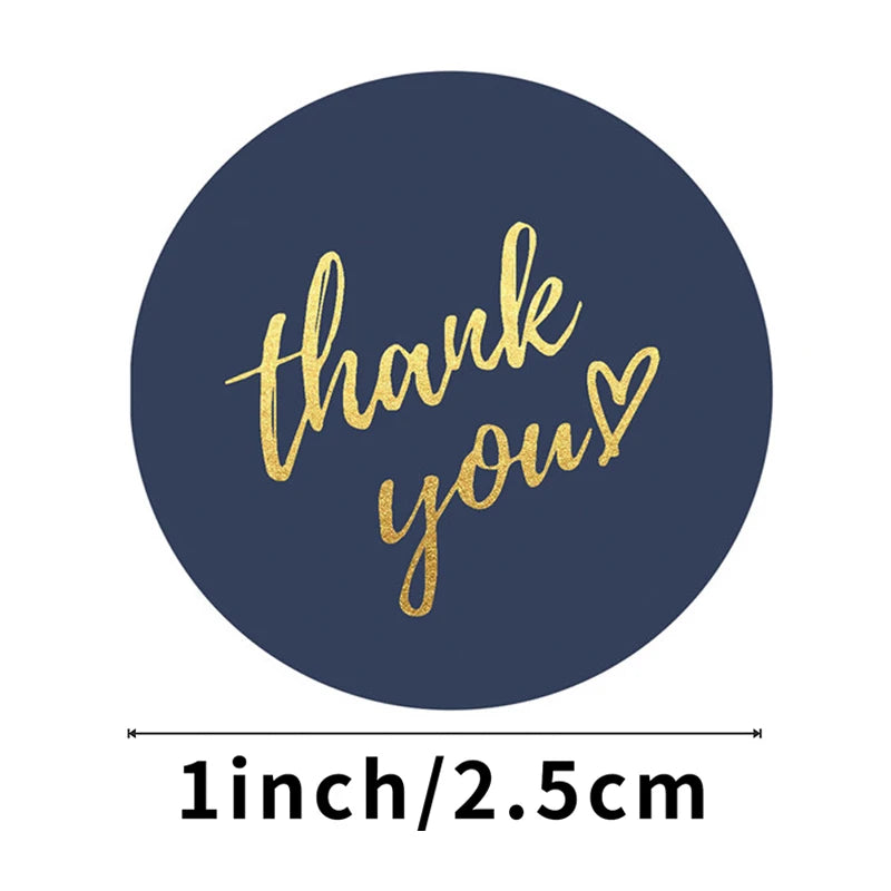 Veltora 1-inch blue thank you stickers for envelopes, sealing, gift decoration, stationery, wedding, and handmade crafts.