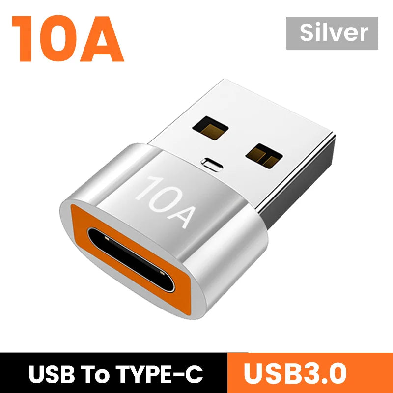 Veltora 10A OTG USB 3.0 to Type C adapter, USB female to Type C male, fast charging for Xiaomi, Samsung, laptops, and PCs