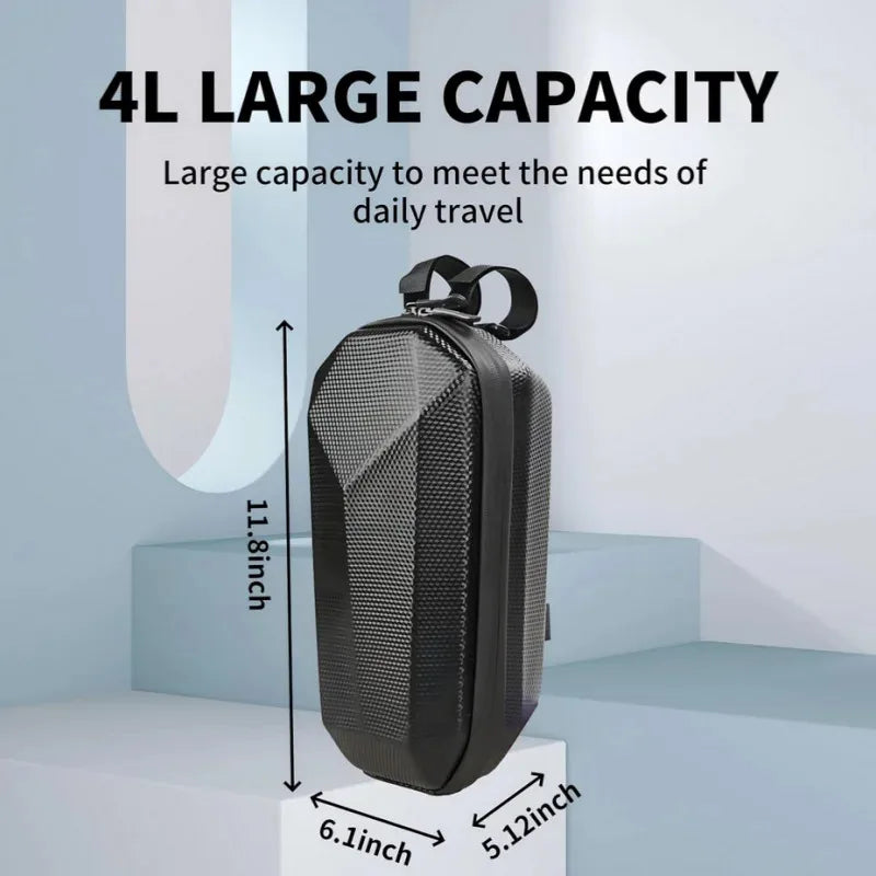 Veltora waterproof electric scooter handlebar bag with large capacity, suitable for bicycle storage and front handlebar mounting