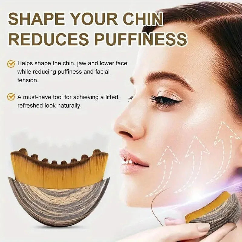 Veltora lymphatic contour face brush with ergonomic design, used for facial sculpting and drainage massage, shown in the image.