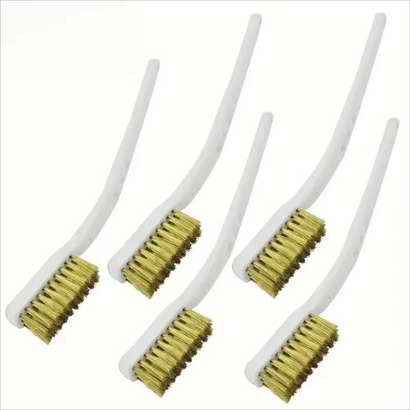 Mini copper plating brass wire brush set by Veltora with 1, 3, or 5 pieces for paint, rust removal, and metal polishing.