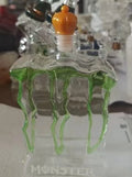 Veltora Monster Claw Leg glass decanter with crown top, clear whiskey bottle for home bar, decorative spirit dispenser.