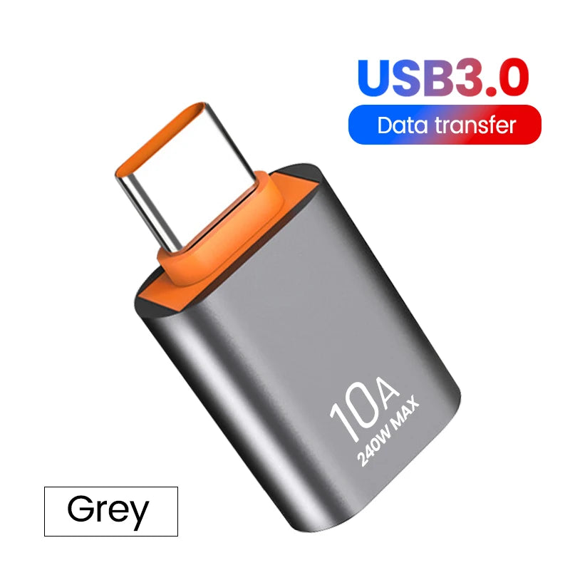 Veltora 10A OTG USB 3.0 to Type C adapter, USB female to Type C male, for fast charging and data transfer on Xiaomi, Samsung, laptops
