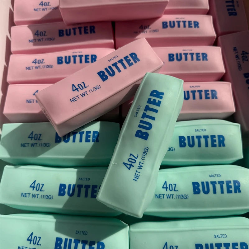Veltora butter stick squishy stress ball fidget toy with round blocks, crunchy texture, easy to squeeze for stress relief and relaxation.