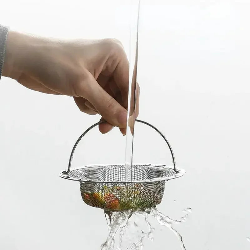 Veltora stainless steel kitchen sink filter with fine mesh for trapping food residue and hair in kitchen or bathtub drains
