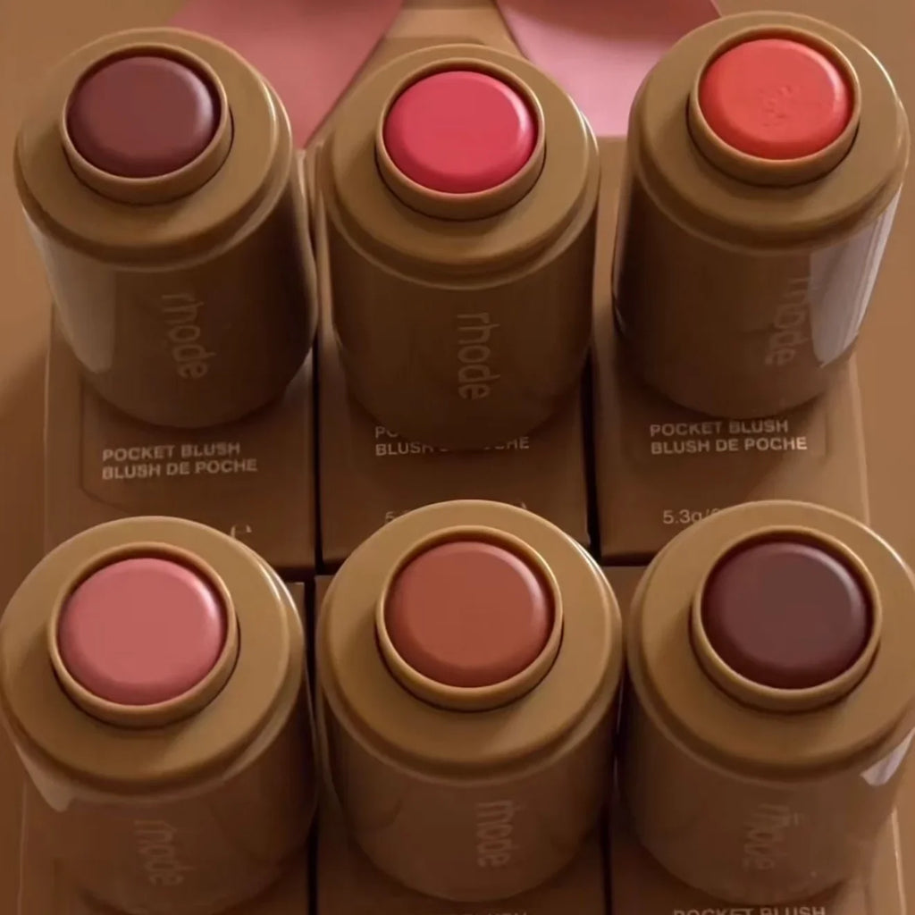 Veltora Rhod Pocket Blush Lip Stick with hydrating cream formula, natural rouge powder for lips and cheeks, easy to apply.