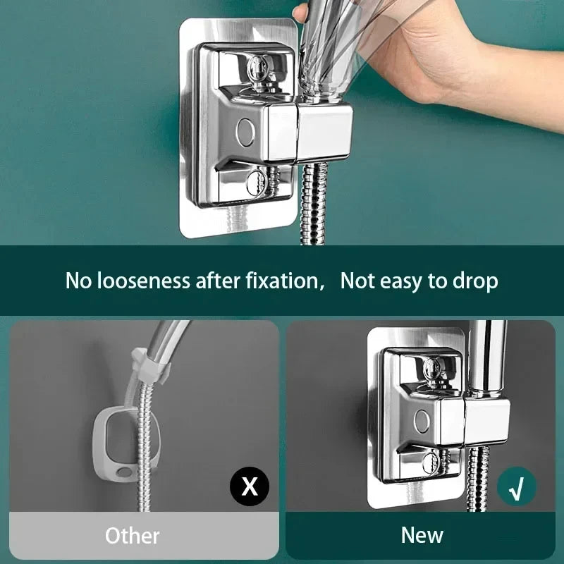 Veltora adjustable wall-mounted shower head support with adhesive, portable, and easy-to-install for handheld shower accessories.