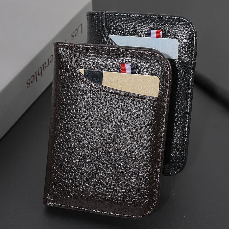 Veltora portable slim PU leather credit card wallet for men, compact soft wallet with multiple card slots and minimalist design