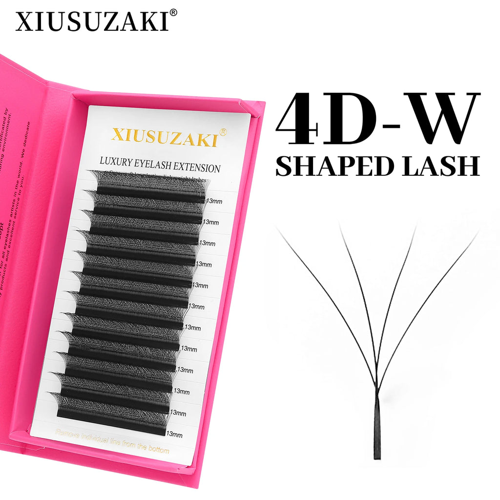Veltora XIUSUZAKI W Shaped Bloom 2D to 8D eyelash extensions with premade fan design, natural and dramatic eyelash style