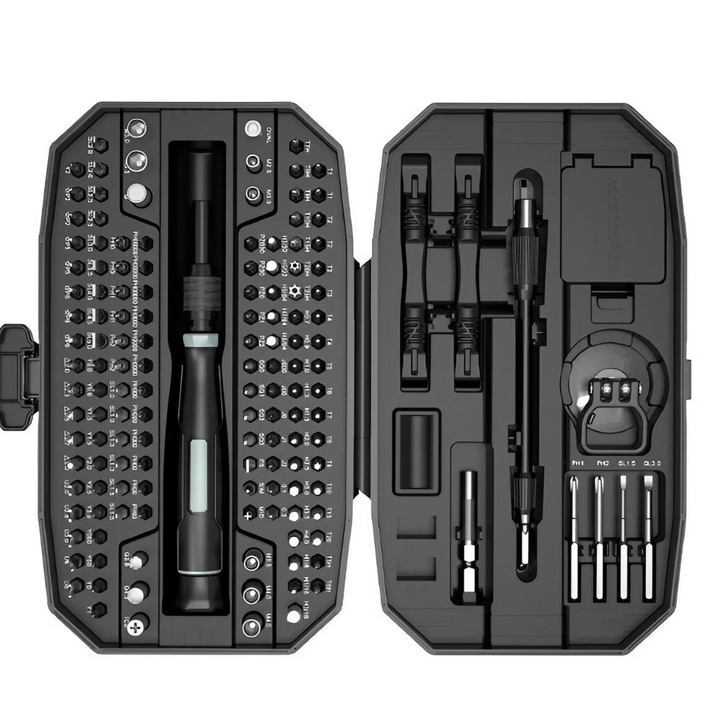 Veltora precision screwdriver set with T5 and T6 Torx screwdrivers for laptop and computer repairs, includes multiple screwdriver bits.