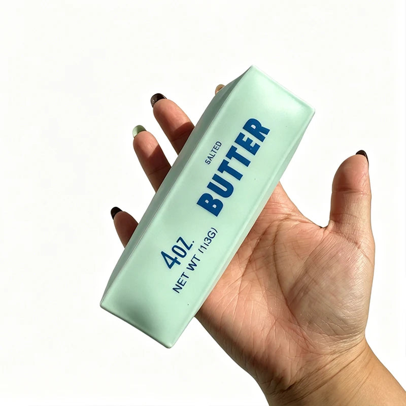 Veltora butter stick squishy stress ball fidget toy with round blocks, soft texture, and crunchy sound for stress relief and relaxation.
