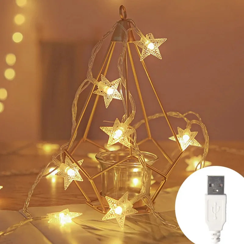 Veltora LED star fairy lights outdoor string lights with bulbs, ideal for garden, terrace, and festive holiday decorations
