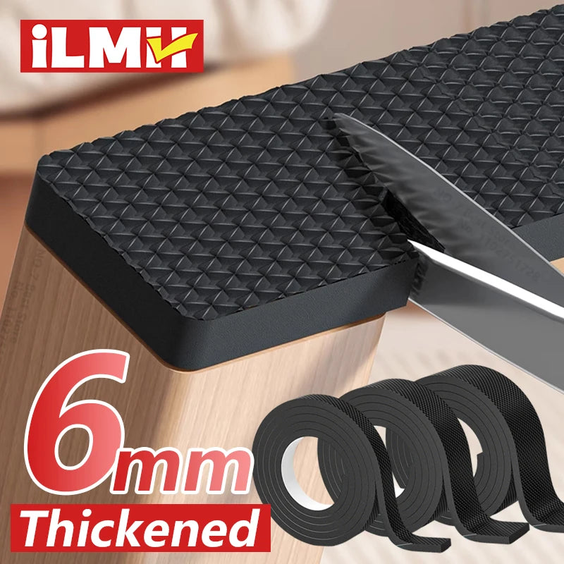 Veltora non-slip furniture pads with adhesive rubber protectors for chair, table, and sofa legs, heavy-duty floor protection.