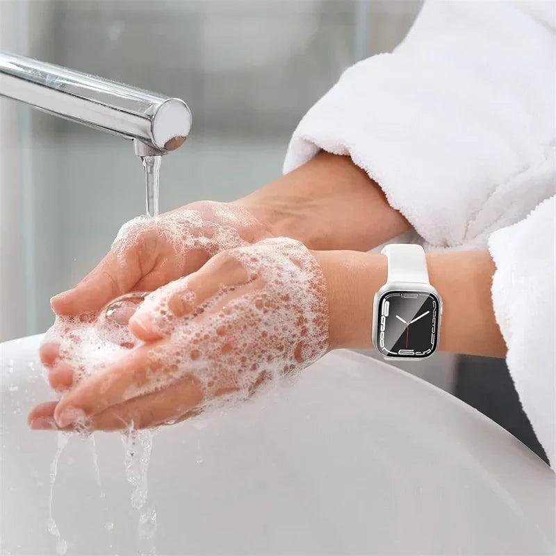 Veltora glass cover and screen protector for Apple Watch Series 5-9, SE, 44mm, 40mm, 41mm, 45mm, 42mm, 38mm models.