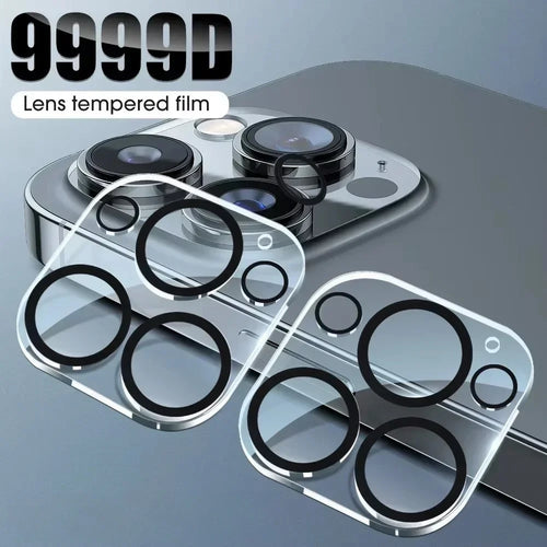 Veltora black tempered glass camera lens protector for iPhone 13 to 18 Pro Max, 1-5 pack, protects camera lens from scratches and damage.