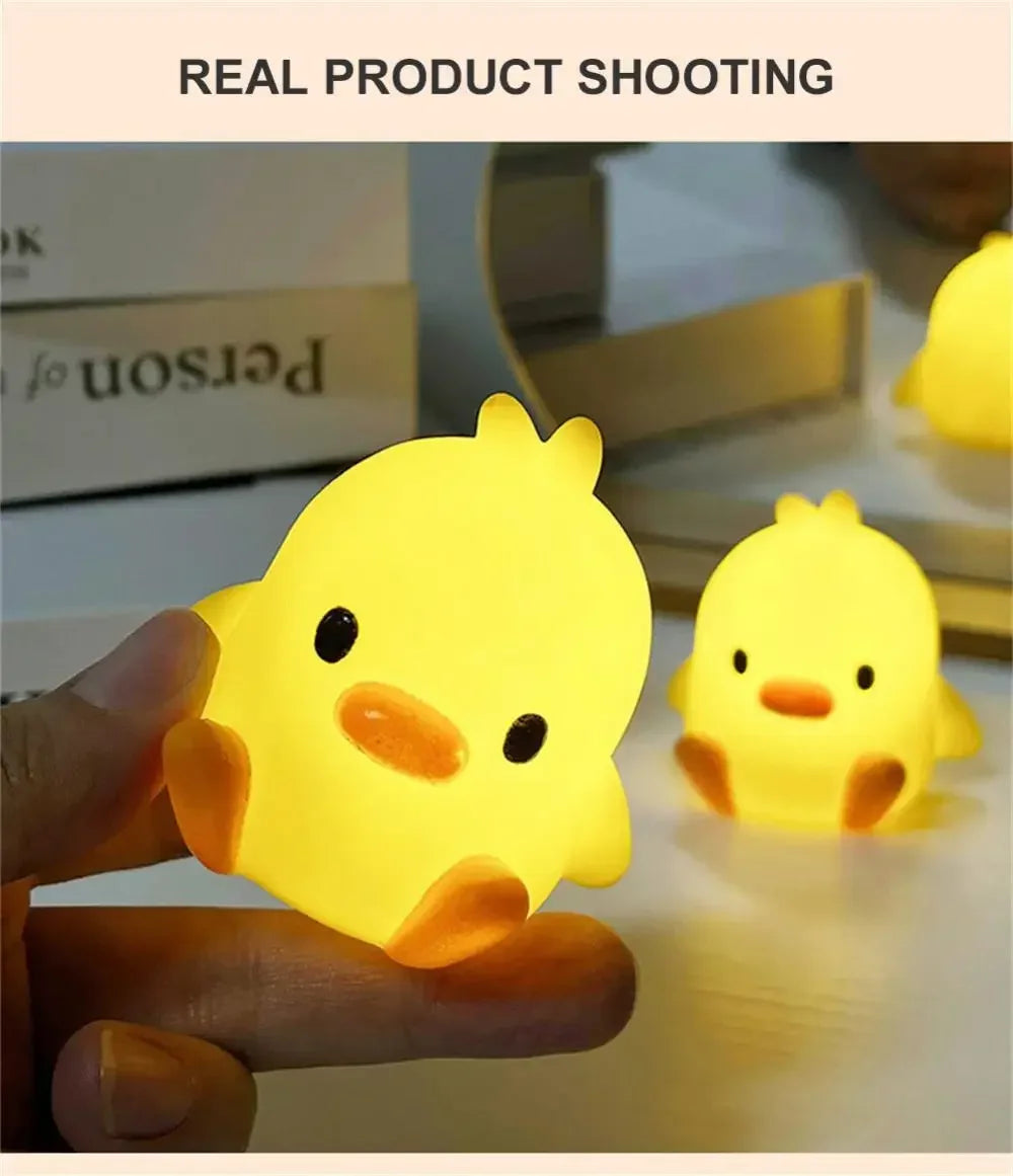 Veltora duck night light, cute cartoon animal bedside lamp for kids room, perfect for bedroom decoration and Christmas gifts