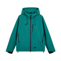 Veltora unisex waterproof hiking jacket with hood, suitable for outdoor activities like camping, fishing, and climbing in autumn.