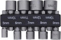 Veltora 9-piece set of 5mm-13mm hex socket sleeve nozzles and screwdriver bits for nut driver and wrench applications