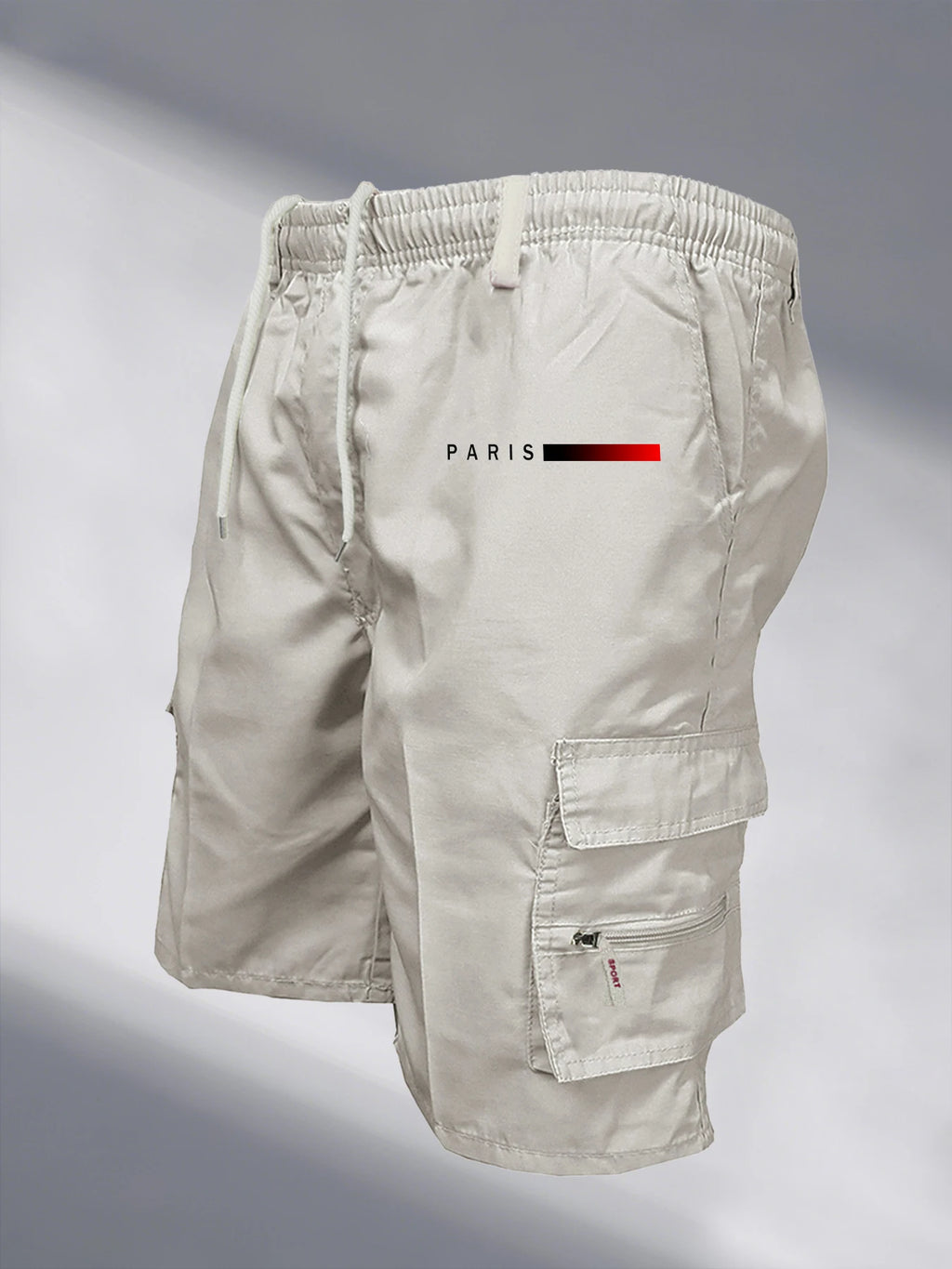 Men's Veltora tactical cargo shorts with elastic waist, outdoor casual street style, loose fit, suitable for work and jogging.