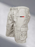 Men's Veltora tactical cargo shorts with elastic waist, outdoor casual street style, loose fit, suitable for work and jogging.
