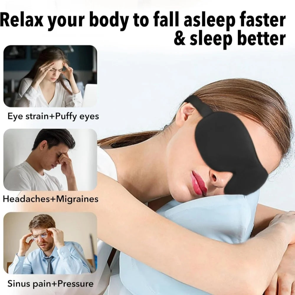 Veltora 3D sleep mask with soft memory foam, lightweight eye cover for comfortable sleeping and travel.