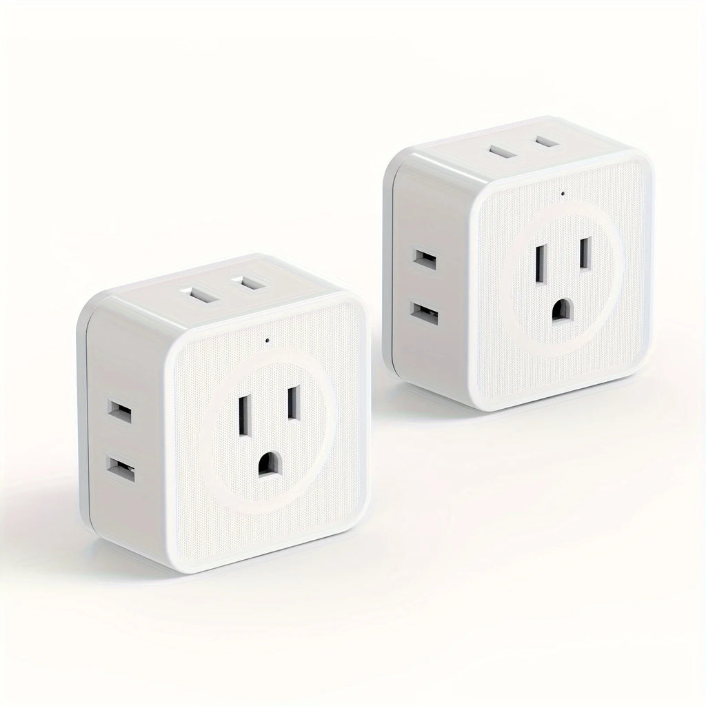 Veltora 5-way multi plug outlet extender with wall outlet splitter, compact electrical power strip for travel, home, office, dorm use