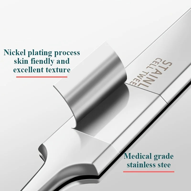 Stainless steel blackhead removal tweezers by Veltora, with fine tips for extracting whiteheads and comedones for deep skin cleansing.