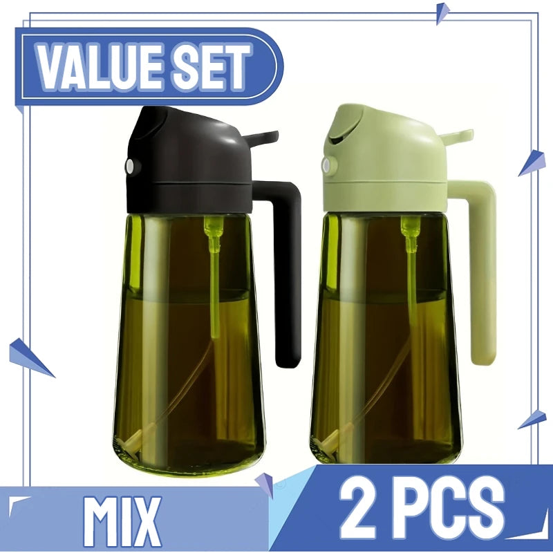Veltora 2-in-1 kitchen spray oil dispenser and brush for air fryer, salad, grilling, roasting, and cooking applications.