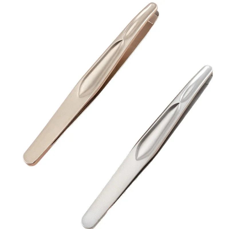 Veltora stainless steel precision tweezers with round head for eyebrows, eyelashes, beard, and mustache grooming, seamless clamping.