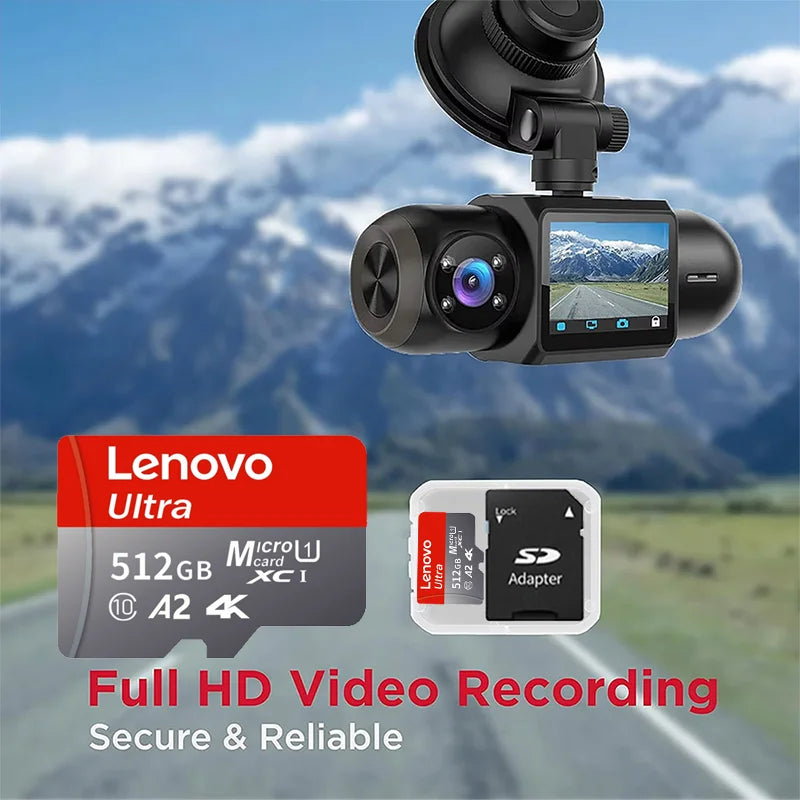Veltora Lenovo high-speed 512GB micro SD memory card for 4K video, compatible with phones and GoPro action cameras