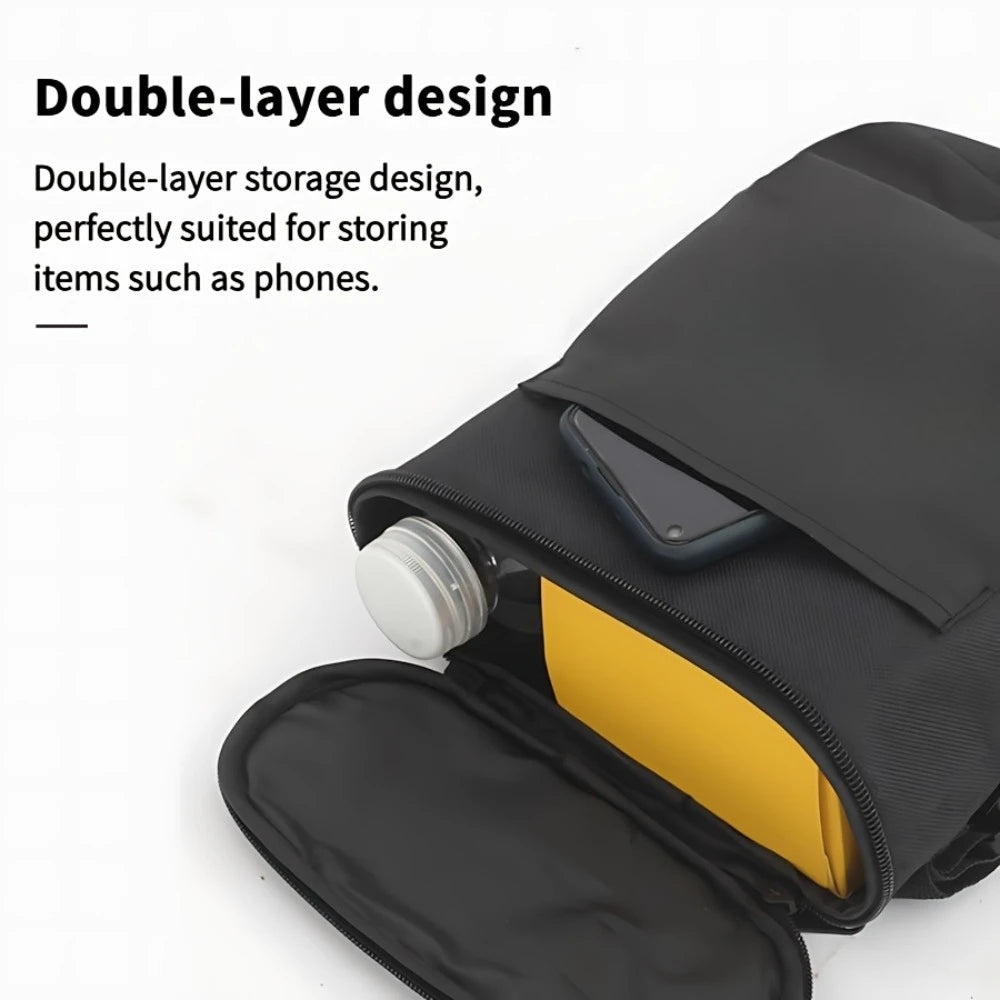Veltora large capacity Oxford cloth handlebar bag for motorcycles and electric vehicles, removable storage with secure strap.