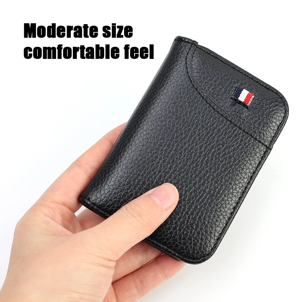 Veltora portable slim PU leather men's credit card wallet with multiple card slots and compact design.