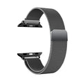 Veltora Milanese strap for Apple Watch Ultra and Series 12-8, 38mm to 49mm, metal bracelet for iWatch models in black and silver.