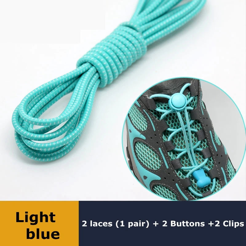 Veltora elastic no-tie sneaker shoelaces with locking mechanism and round rubber design, ideal for quick, easy shoe fastening.