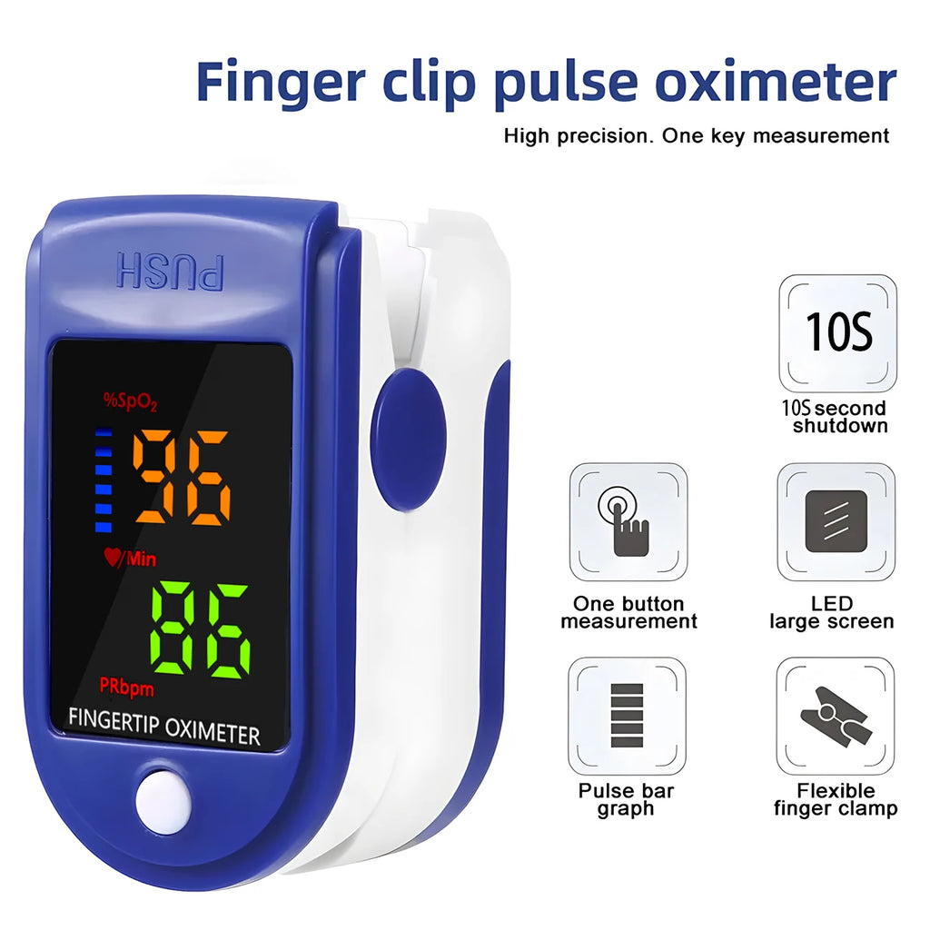 Veltora digital infrared thermometer for forehead and body temperature, with non-contact design and portable finger pulse oximeter.