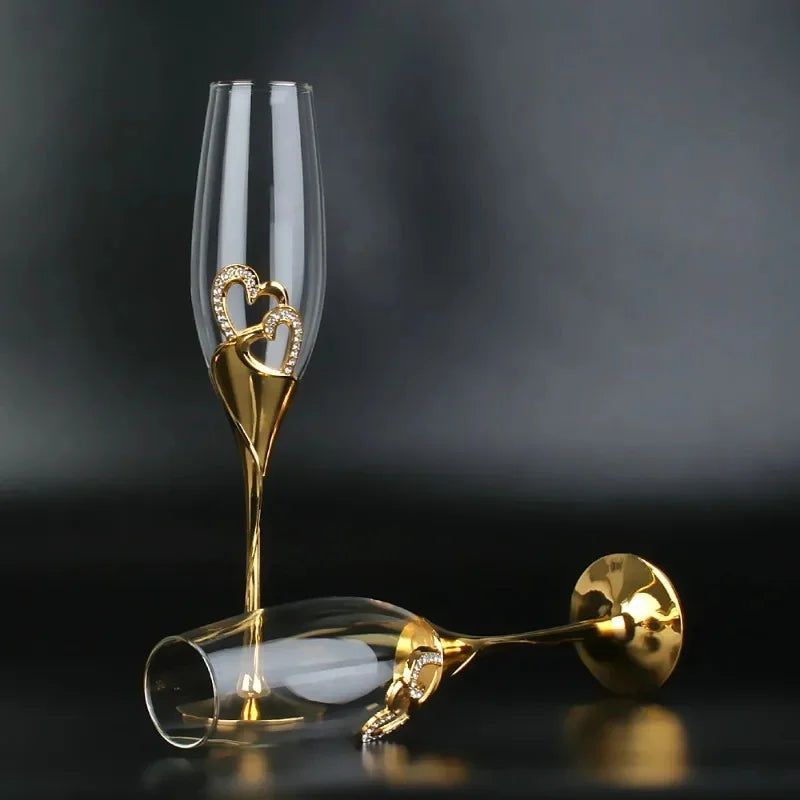 Veltora 2-pack luxury crystal red wine glasses with tall flute design, perfect for champagne and special occasions.