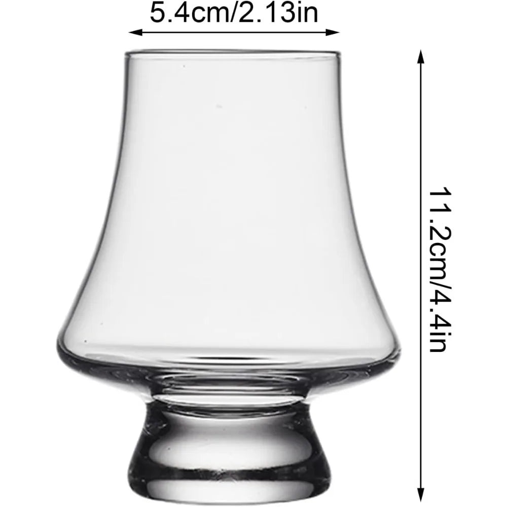 Veltora whiskey crystal glass set with four 9-ounce clear lead-free tasting glasses for wine, bar, or party use.