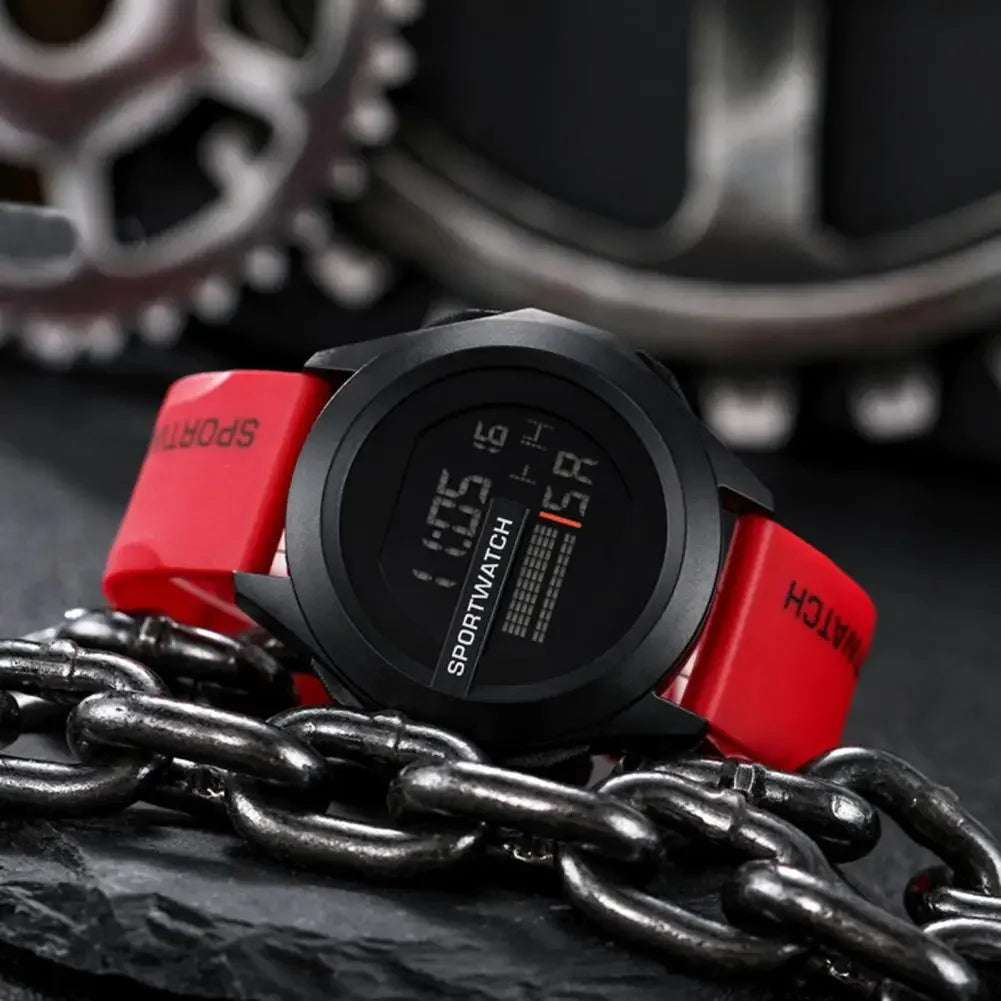 Veltora men's digital sports watch with LED display, waterproof design, multifunctional features, and alarm clock for active males.