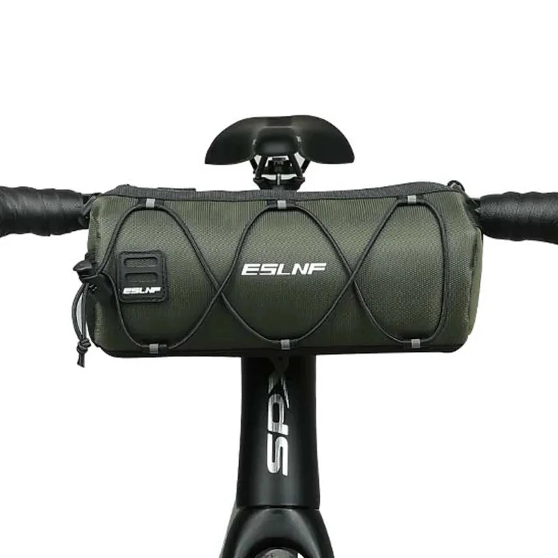 Veltora waterproof road bicycle handlebar bag mounted on MTB, portable front frame pannier for outdoor cycling gear.
