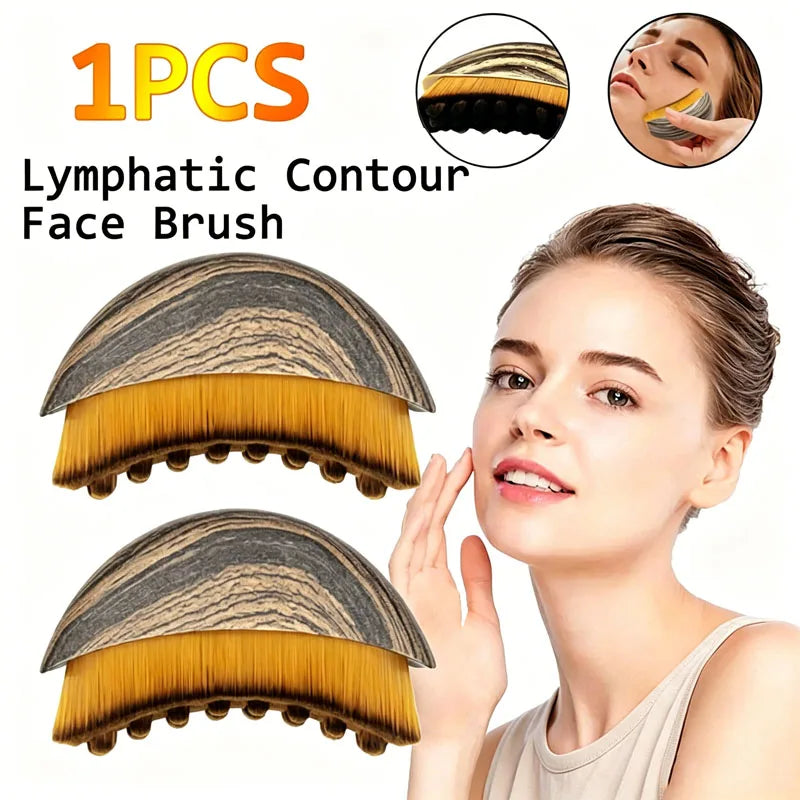 Veltora lymphatic contour face brush for sculpting and drainage, ergonomically designed facial massager for precise skin treatment.