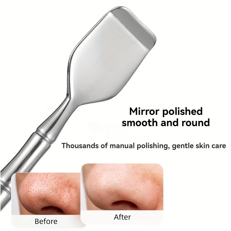 Veltora double-ended blackhead remover tool with facial pore cleanser, exfoliator, and massage tips for smooth skin.