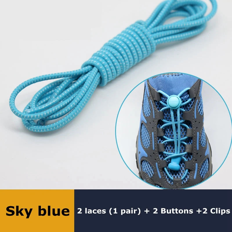 Veltora elastic no-tie sneaker shoelaces with locking stretch rubber round shoestrings for easy, quick lacing and a secure fit