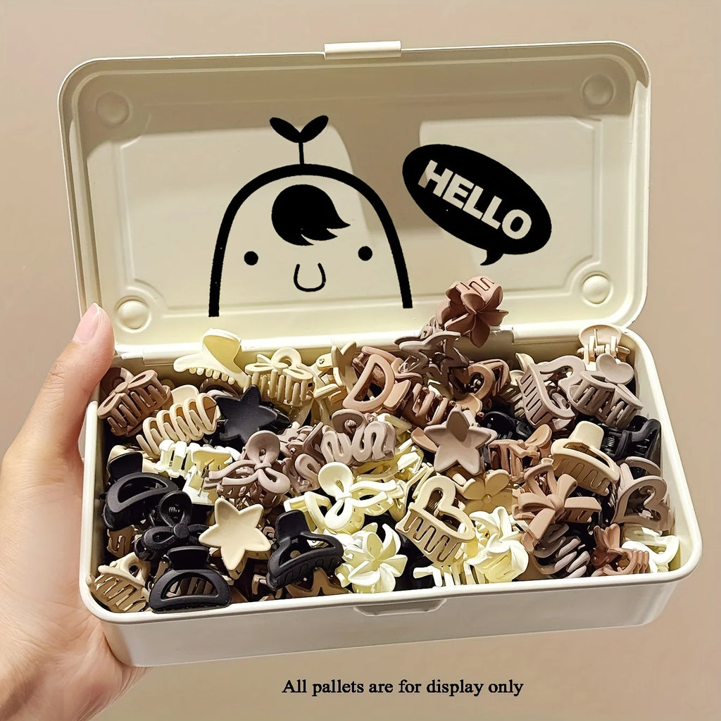Veltora beige mixed pack of 5/10/20/30 small clips, cute girl accessories for daily use, special occasions, or travel.