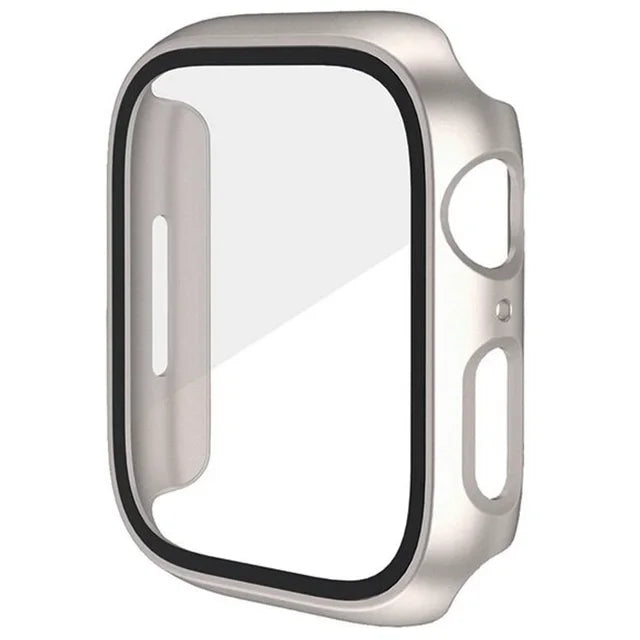 Veltora glass cover and screen protector for Apple Watch series 6, 5, 4, 3, 2, SE, 7, 8, 9 in various sizes, with protective cover.